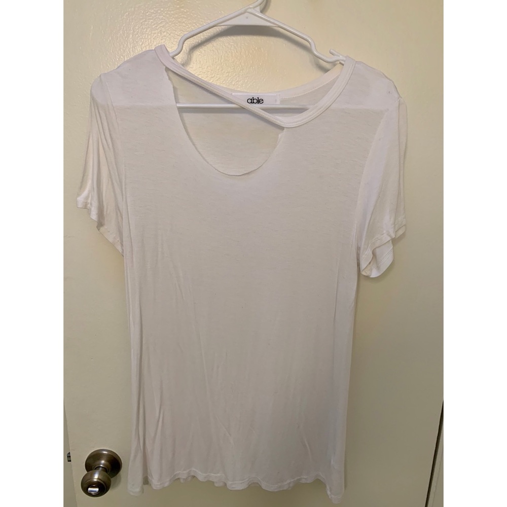White Cut-Neck Tee